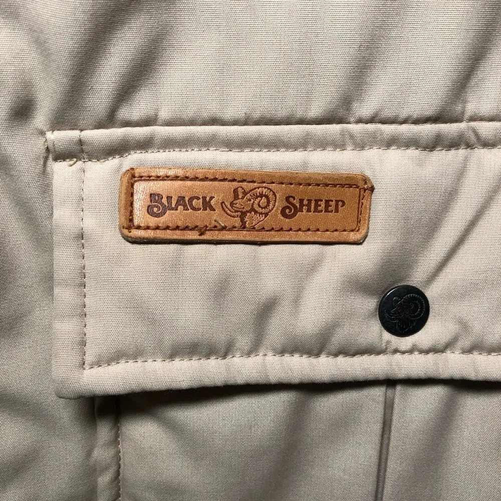 Vintage Tan Black Sheep Inc Down Insulation Vest Size L